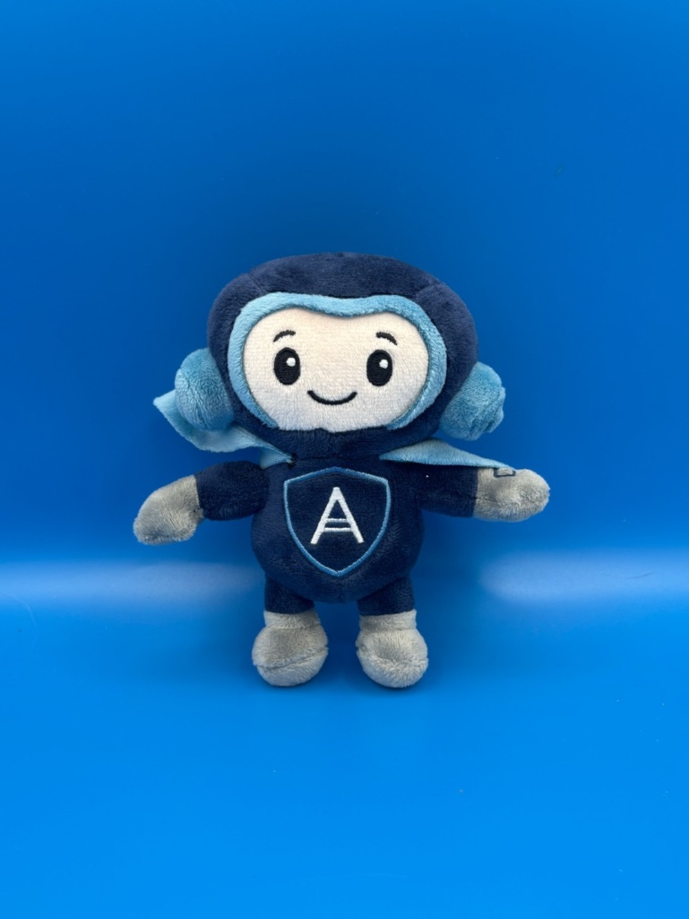 Acronis Superhero Mascot Plush Blue Tech Hero Stuffed Toy Bag Promo Merch